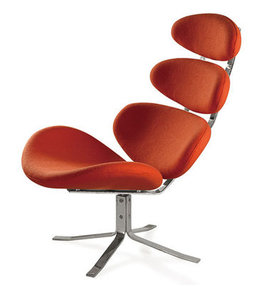 White Full Leather Corona Contemporary Lounge Chairs And Ottoman For Young People