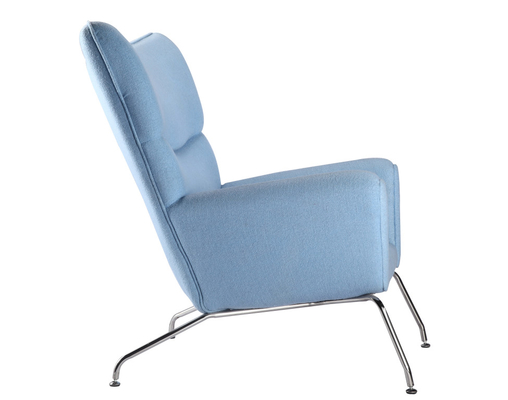 Fabric Velvet Upholstered Danish Replica Chairs , High Wing Back Replica Furniture Chairs