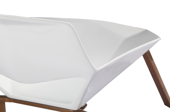 Nordic Style White Restaurant Chairs , Plastic And Wood Restaurant Lounge Chairs