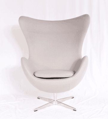 Elegance And Luxury Style Grey Fabric Egg Chair Modern Leisure Chair with Swivel Base