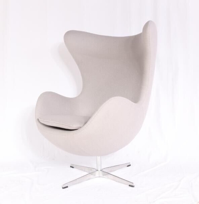 Elegance And Luxury Style Grey Fabric Egg Chair Modern Leisure Chair with Swivel Base
