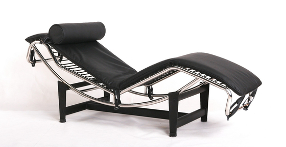 Sedia di salotto di cuoio reale della mobilia della riproduzione, chaise longue moderne basse del ferro dell'interno